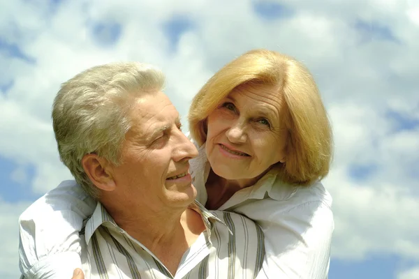 Beautiful Caucasian aged couple — Stock Photo, Image