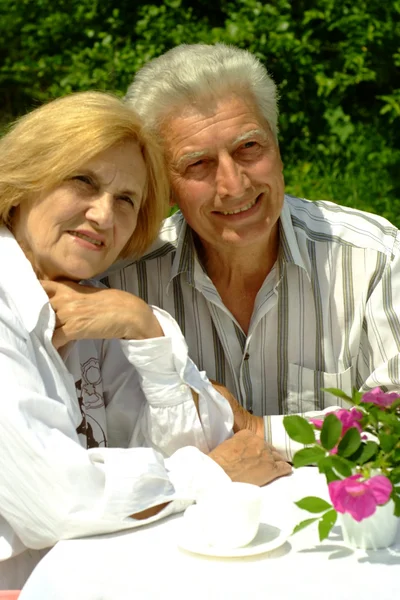 Buona coppia di anziani caucasici — Foto Stock