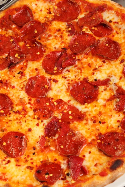Hot chilly salami pizza — Stock Photo, Image