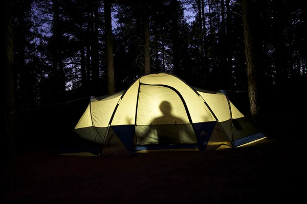 Meditation in Camping tent — Stock Photo, Image
