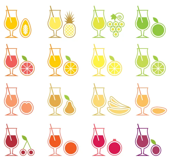 Fruit sap pictogrammenset — Stockvector