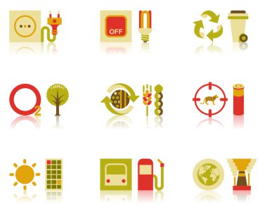 Saving Natural Resources Icon Set clipart