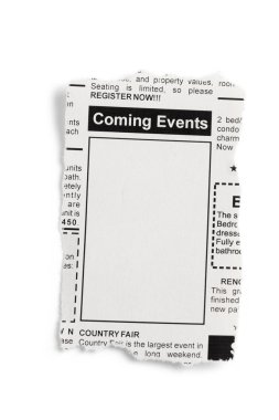 Coming Events Classifieds clipart