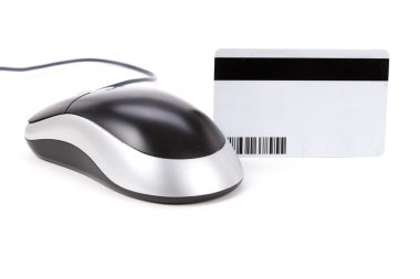 Plastic Digital Data Card and computer mouse clipart