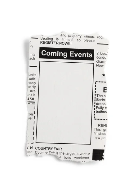 stock image Coming Events Classifieds