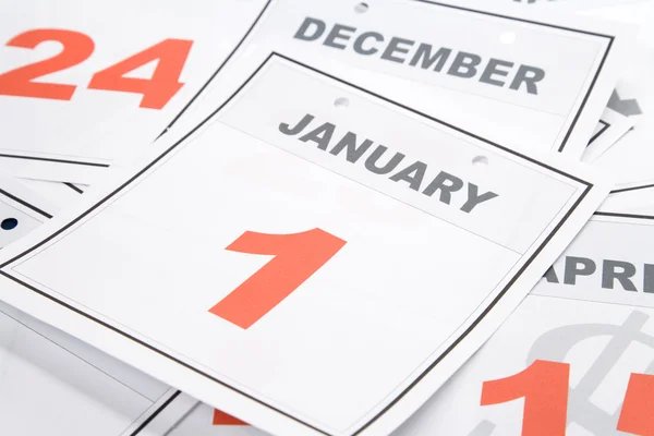 Novoroční den v kalendáři — Stock fotografie