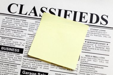 Newspaper and sticky note clipart
