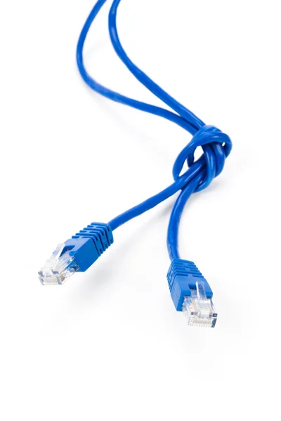 Blauwe computer kabel — Stockfoto