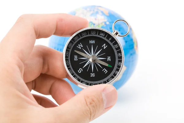 Compass and Globe — Stock Photo, Image