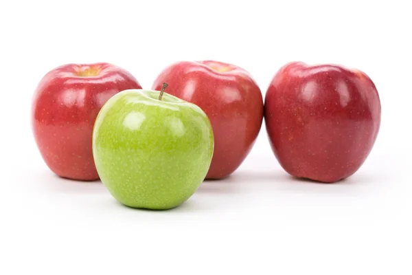 Grönt äpple röd äpple — Stockfoto