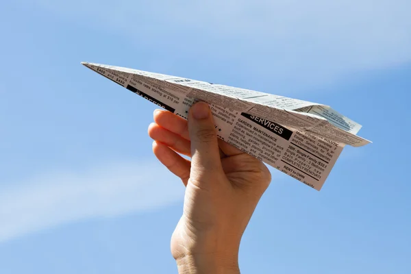 Εφημερίδα αεροπλάνο — Φωτογραφία Αρχείου