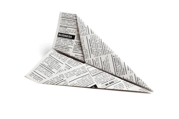 Krant vliegtuig — Stockfoto