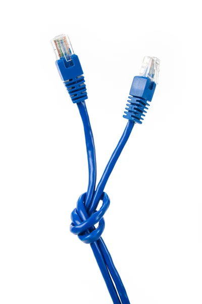 Blauwe computer kabel — Stockfoto