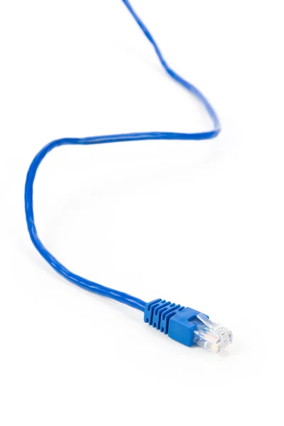 Modré počítače kabel — Stock fotografie