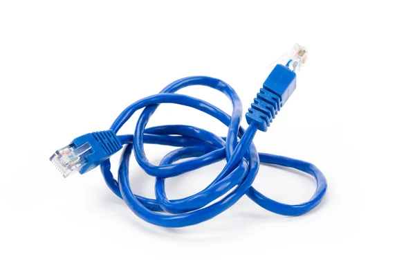 Синій комп'ютер кабель — стокове фото