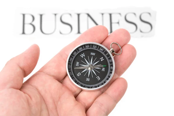 Compass and business sign — Stock Photo, Image