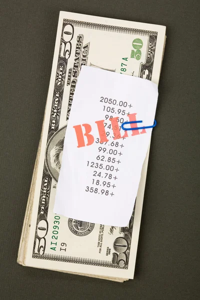 Bills and dollars — Stock Photo, Image