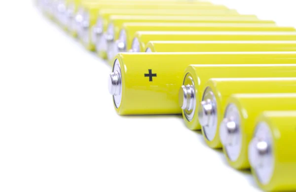 Batteries in a row — Stock Photo, Image