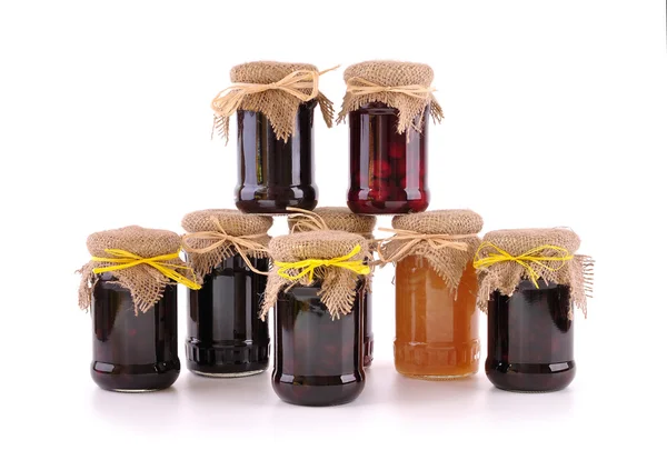 Jam in the glass jars Stock Photo