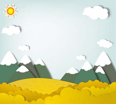 Vector applique. Mountain landscape clipart