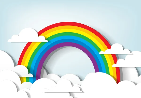 Rainbow and clouds — Stock Vector