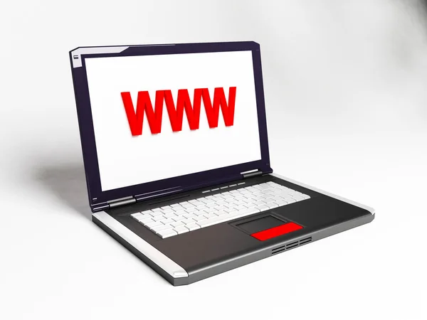 Klassieke laptop op een witte achtergrond — Stockfoto