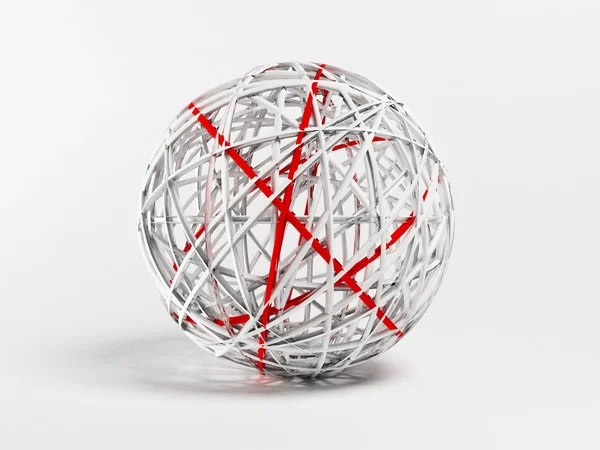 Decorative white and red ball — Stock Photo, Image