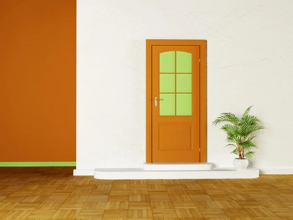 A door and the plant — Stock Photo, Image