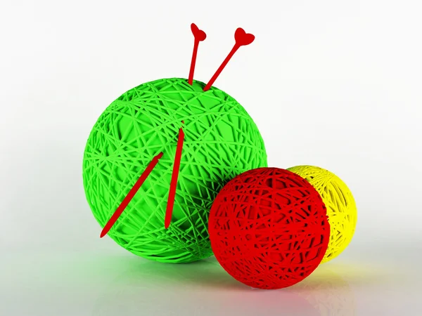 Trzy tematy cewki na drutach — Zdjęcie stockowe