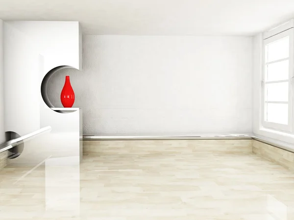 Interieur design scène met een niche en een vaas — Stockfoto