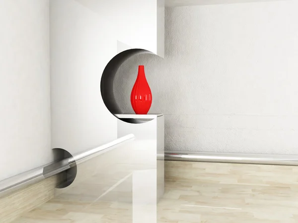 Cena de design de interiores com um nicho e um vaso — Fotografia de Stock
