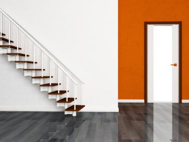 A door and a stairs clipart