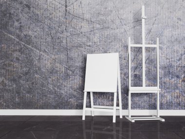 Retro white easels clipart