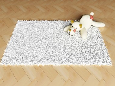 Soft toy on the carpet clipart