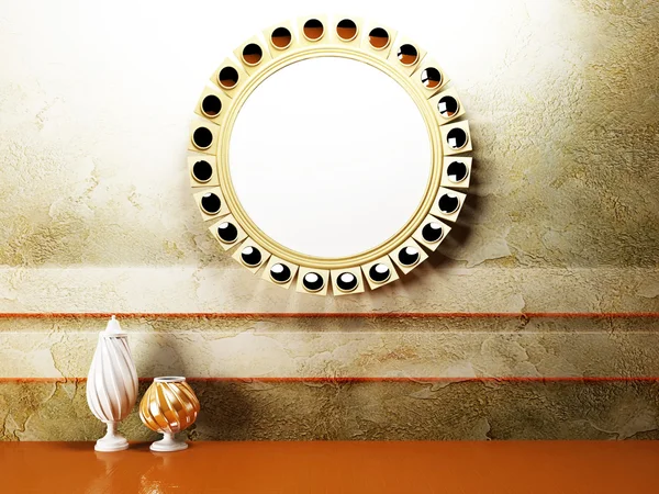 Dos bonitos jarrones y el espejo —  Fotos de Stock