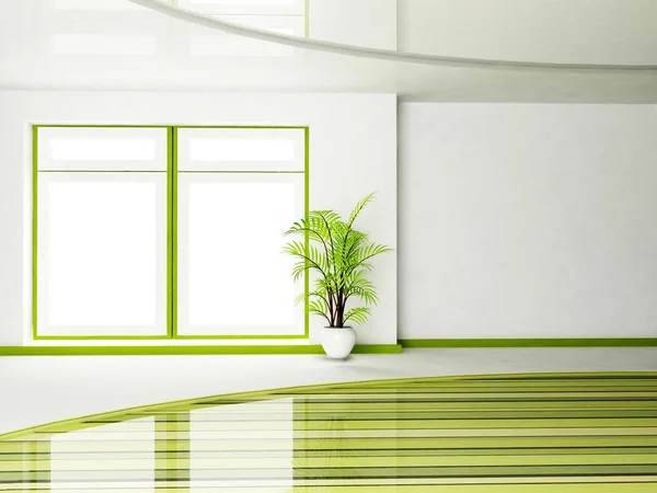 Ein Fenster und eine Pflanze in der Vase — Stockfoto