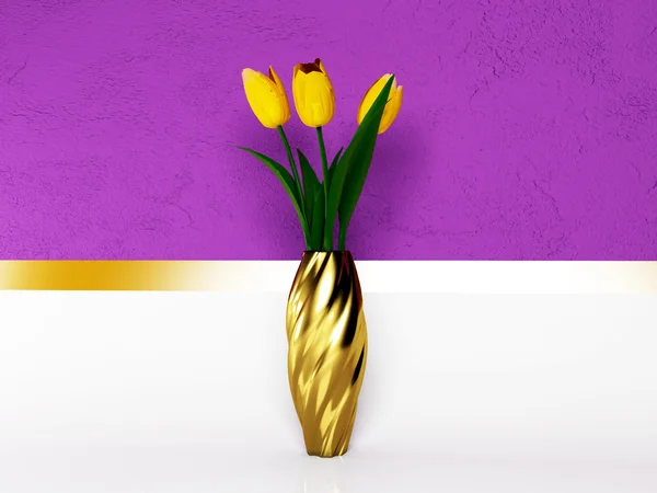 Красиві жовті тюльпани — стокове фото