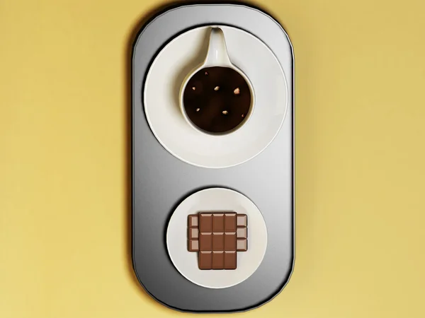 巧克力和咖啡 — 图库照片