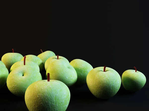Många gröna äpplen — Stockfoto