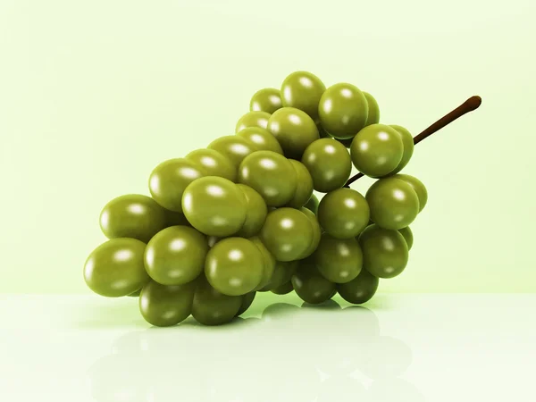 Gröna druvor på vit bakgrund — Stockfoto
