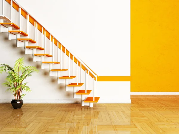 Bir bitki ve odada bir merdiven — Stok fotoğraf