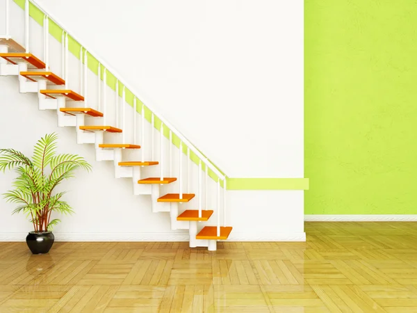 Eine Pflanze und die Treppe im Raum — Stockfoto