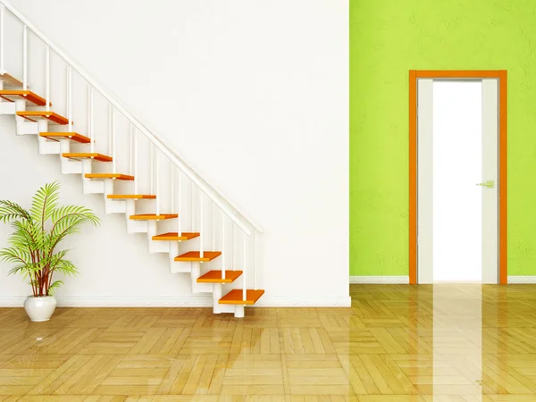 A plant and the stairs, the door — Stock Photo, Image