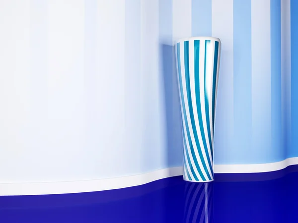 Красивая ваза в голубой комнате — стоковое фото