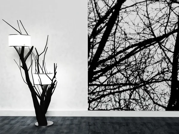 Креативная лампа в форме дерева — стоковое фото