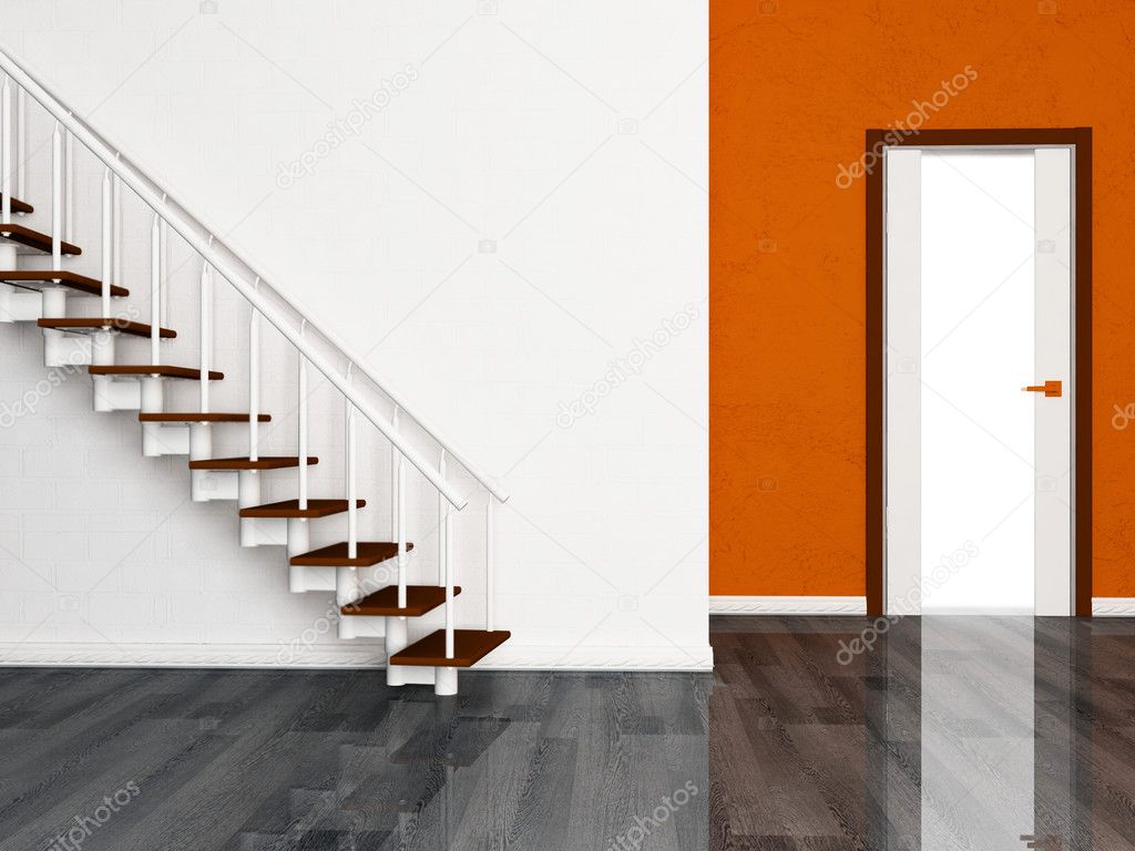 A door and a stairs