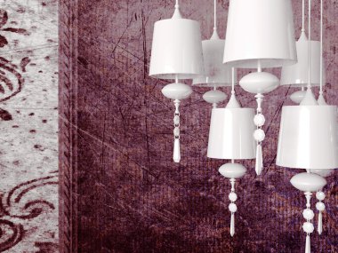 White vintage chandelier clipart