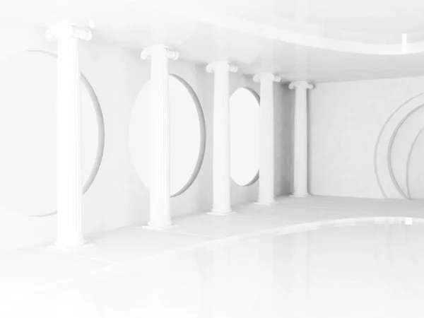 Interieur design scène met kolommen — Stockfoto