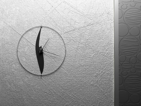 Relógio criativo na parede cinza — Fotografia de Stock
