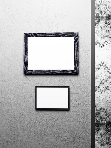 Two wooden frames on the wall — Stock Photo, Image